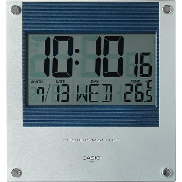Casio Wall Clock ID-11S-2DF ID11 Temperature Day & Date Display