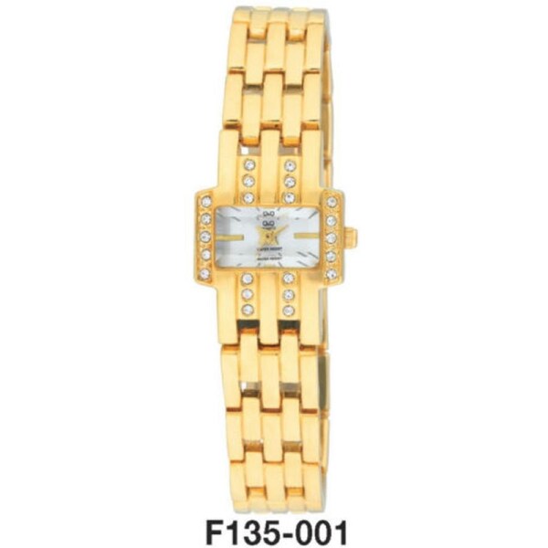Citizen Made QQ Japanese Quartz Ladies Gold Colour Dress Watch Water Resistant F135-001