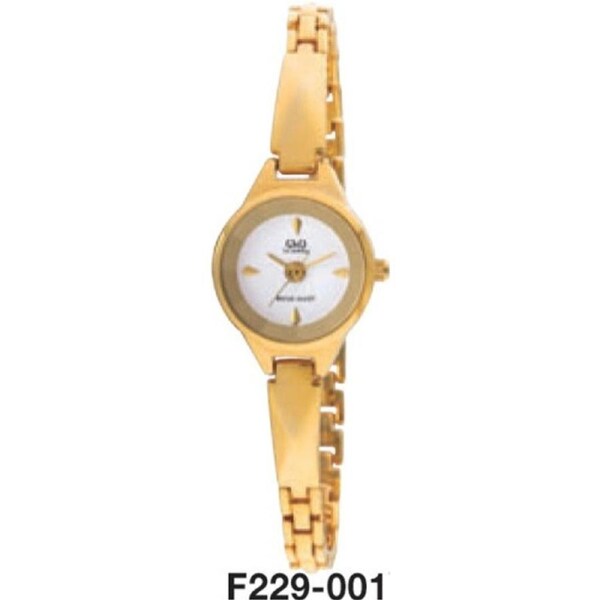 Citizen Made QQ Japanese Quartz Ladies Gold Colour Dress Watch Water Resistant F229-001