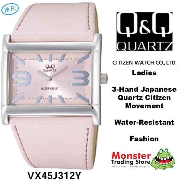 Citizen Made QQ Ladies Fashion Watch 3-Hand Japanese Quartz Movement Water Resist VX45J312