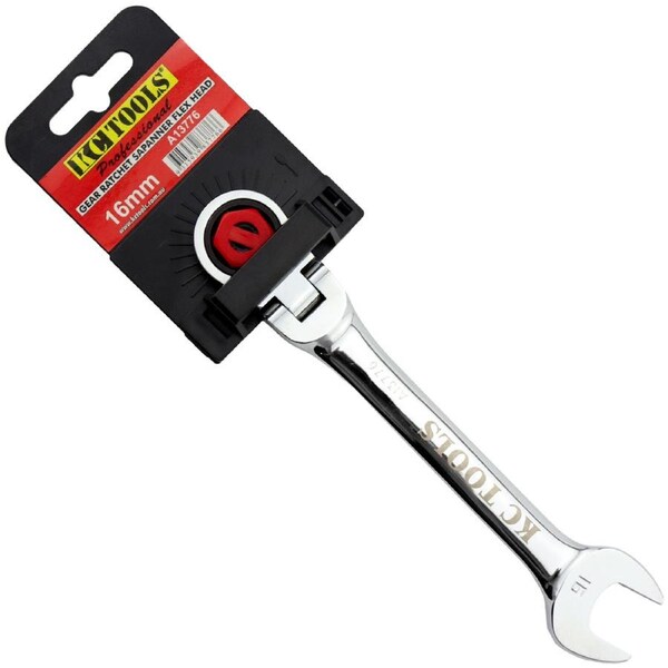 KC Tools 16mm Flexible Head Gear Ratchet Wrench Spanner - A13776