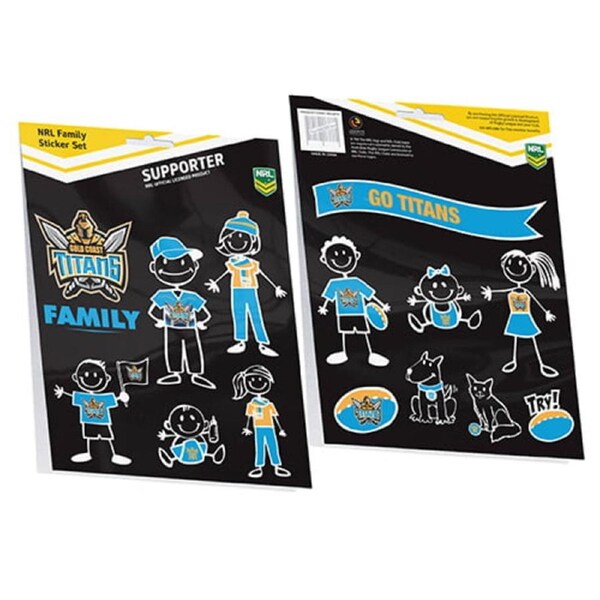 NRL Gold Coast Titans FAMILY Car Sticker Sheet 14 image