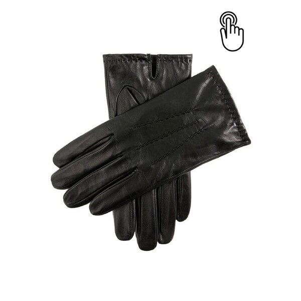 DENTS Aviemore Mens Touchscreen Leather Gloves Warm Winter - Black Large