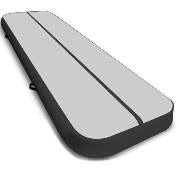 Powertrain Airtrack 20cm Thick 8m x 1m Inflatable Gymnastics Tumbling Mat Air Track - Black