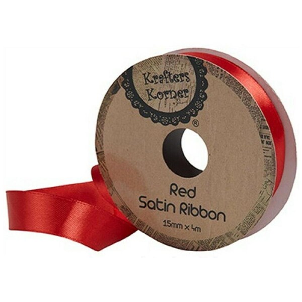 12 x Satin Ribbon Roll RED 15mm x 4M Double Side Faced Party Decor Gift