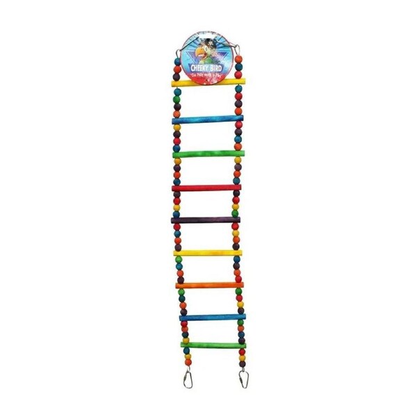 Cheeky Bird 9 Step Ladder Wooden Bird Toy w/ Beads