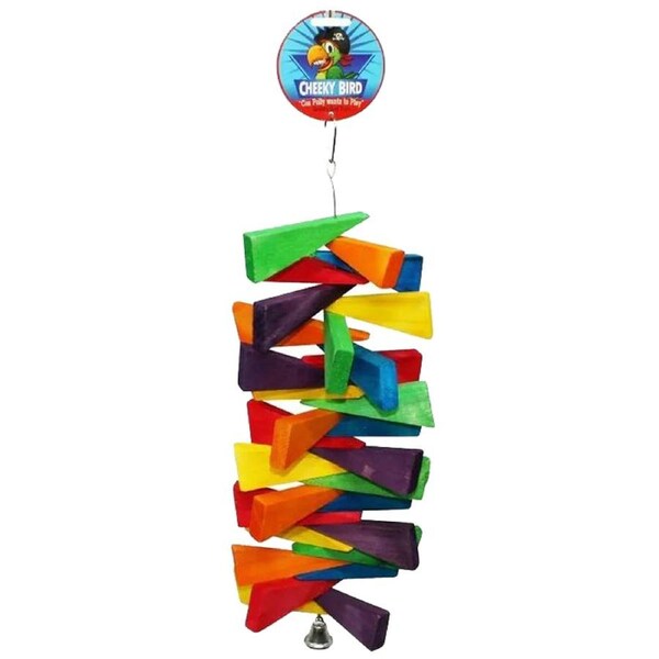 Cheeky Bird Triangle Spiral Coloured Wooden Bird Toy
