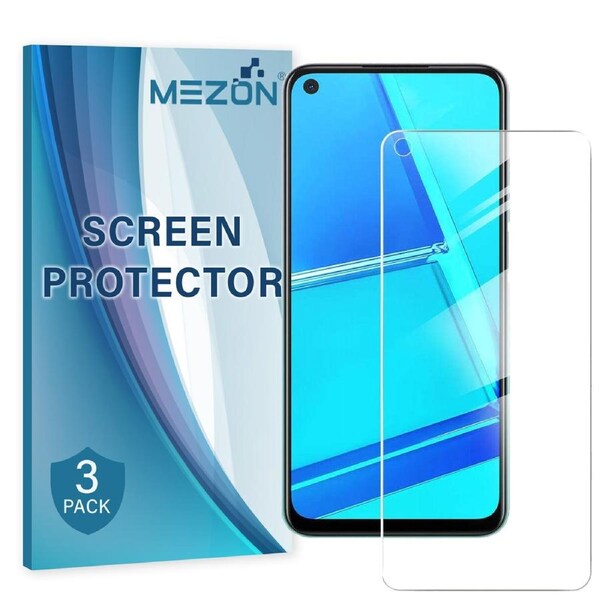 [3 Pack] OPPO A53 Ultra Clear Screen Protector Film by MEZON – Case Friendly, Shock Absorption (A53, Clear)
