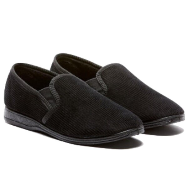 Grosby Blake 2 Mens Slippers Slipper Slip On Indoor Outdoor Casual Moccasins Moccasinl - Black UK 11