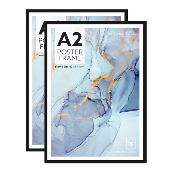 Cooper & Co. Set of 2 A2 Black Poster Photo Frames