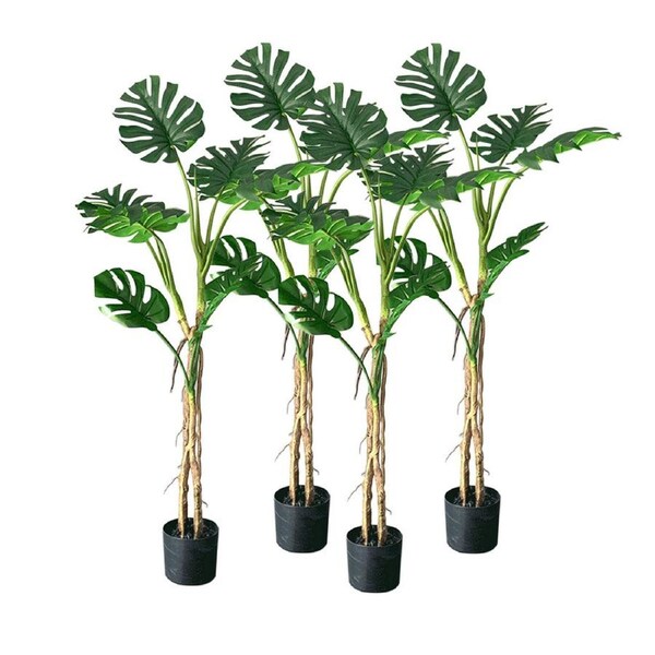 SOGA 4X 160cm Tropical Monstera Palm Artificial Plant Tree, Real Touch Technology, with UV Protection