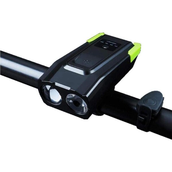 Ozoffer Front Light USB Rechargeable Bicycle Bike Smart Induction 2*T6 LED 6 Modes Horn