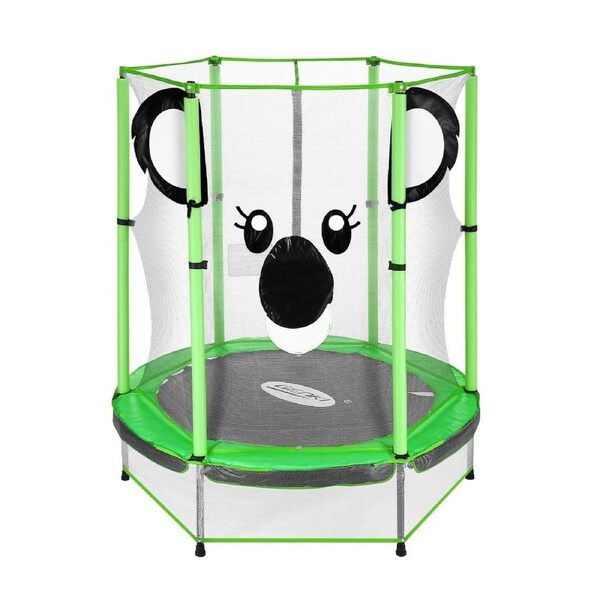 Genki Trampoline Rebounder Jumping Gym Equipment Home Outdoor Fitness Kids Exericise with Safety Enclosure Net 55"