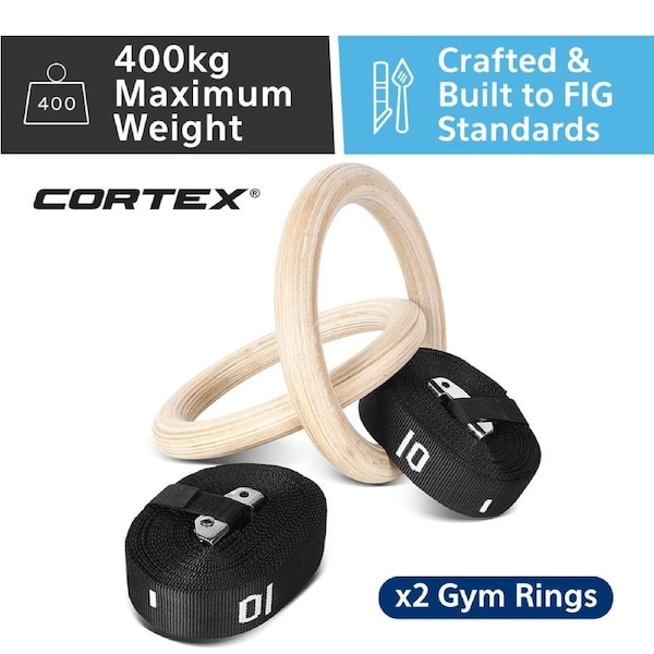 CORTEX Gym Ring Pair 28mm (FIG Spec with Markings)