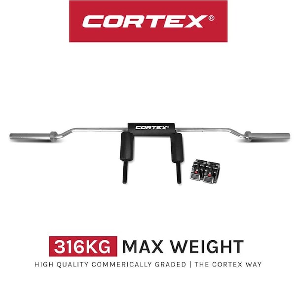 CORTEX Safety Squat Olympic Barbell with Lockjaw Collars