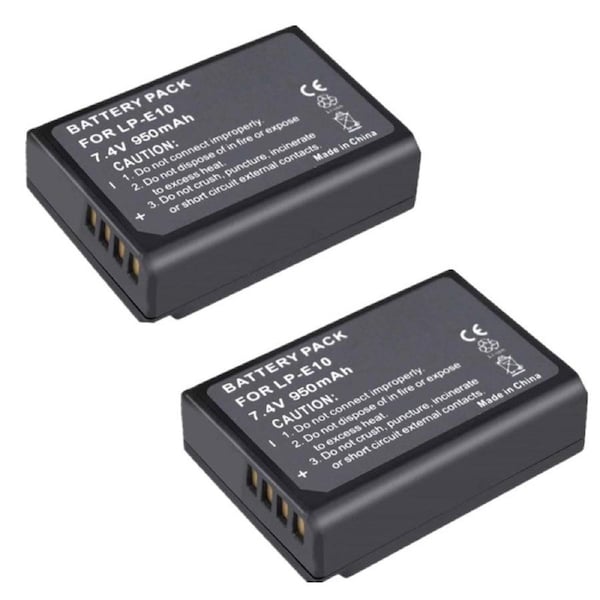 2 Rechargeable LP-E10 Battery For Canon EOS 1100D 1200D 1300D 1500D 3000D Kiss X50 Rebel T3 Camera