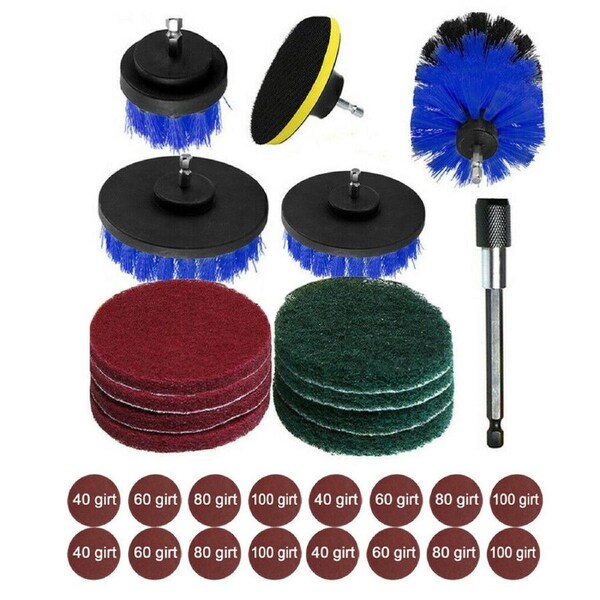 Ozoffer 30PC Drill Brush Tub Clean Electric Grout Power Scrubber Cleaning Combo Tool Set