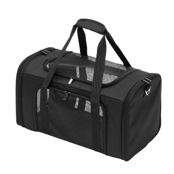 YES4PETS Small Portable Foldable Dog Cat Puppy Soft Crate Cage-Black