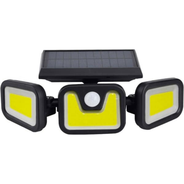 Ozoffer 3 Head Solar Motion Sensor Light Outdoor Garden Wall Security Flood Lamp 100LEDs