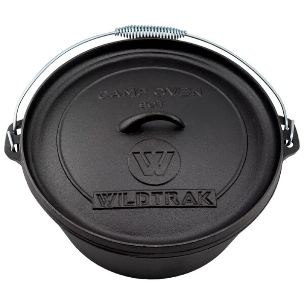 WildTrak 8.5L 9 Quart Pre-Seasoned Cast Iron Camp Oven - CA1094