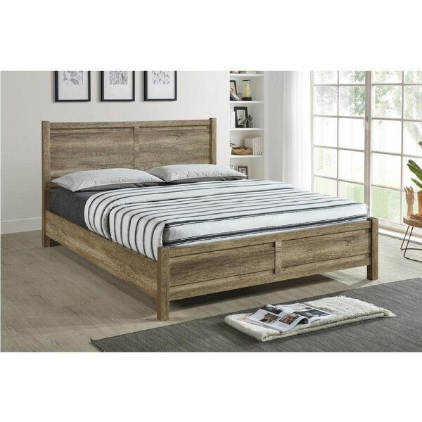 Cielo Natural Wood Like MDF Bed With Strong Legs in King Size & Oak Colour