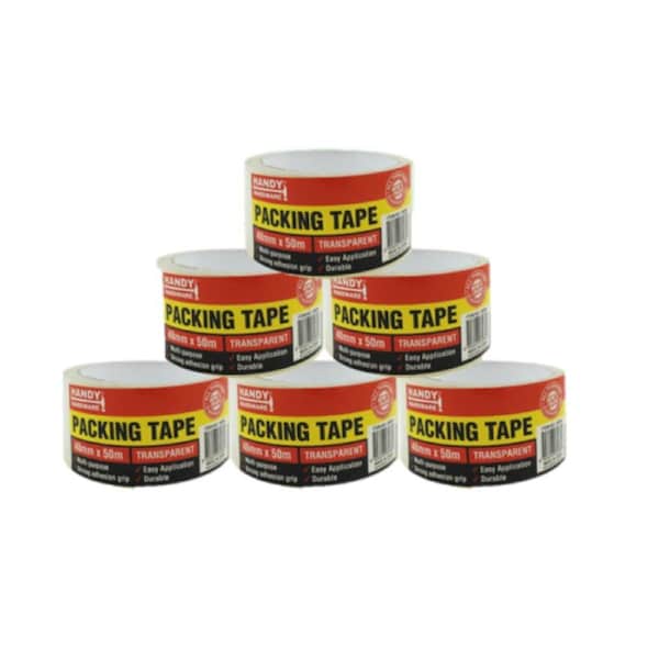 Ozoffer 6 Rolls Packaging Tape Clear Sticky Sealing Adhesive Tape Transparent 48mm 50m