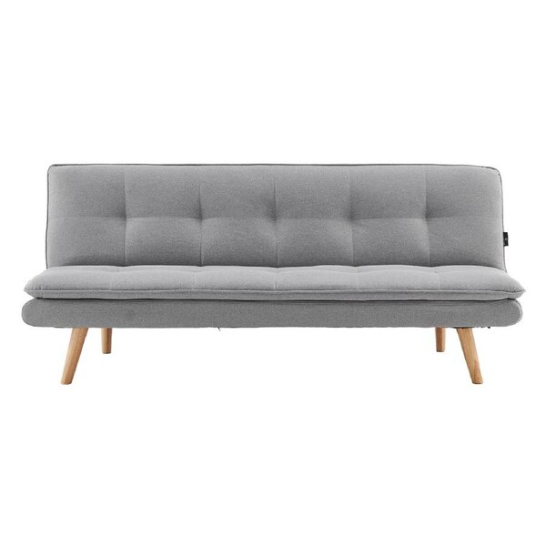 Sarantino 3 Seater Sofa Bed Lounge Couch Furniture Home Linen Fabric Light Grey