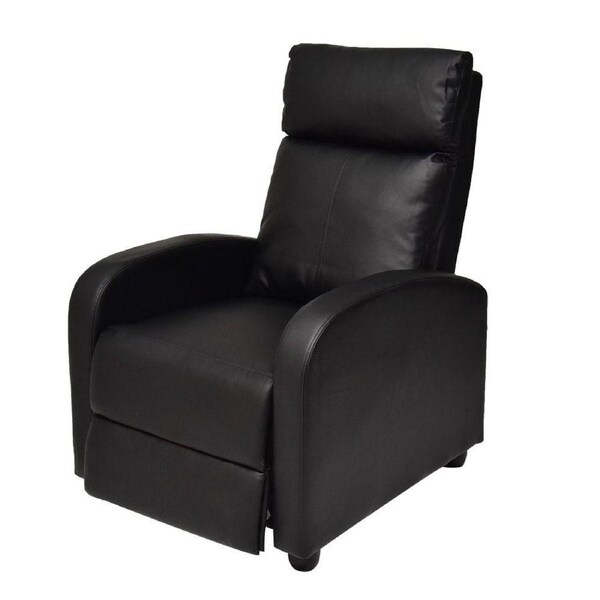 Single Adjustable Sofa Recliner Chair Home Theater Seating PU Leather -Black