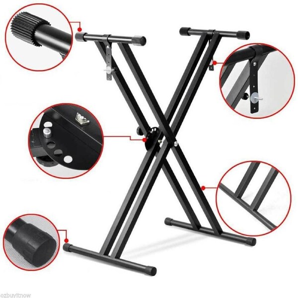 Ozoffer Folding Double Braced X Style Adjustable Music Piano Keyboard Stand Height AU