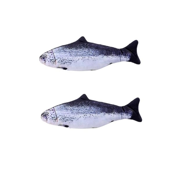 YES4PETS 2 X Flippy Fish 30cm Cat/Pets Interactive Toy w/ USB Cable/Catnip Pouch