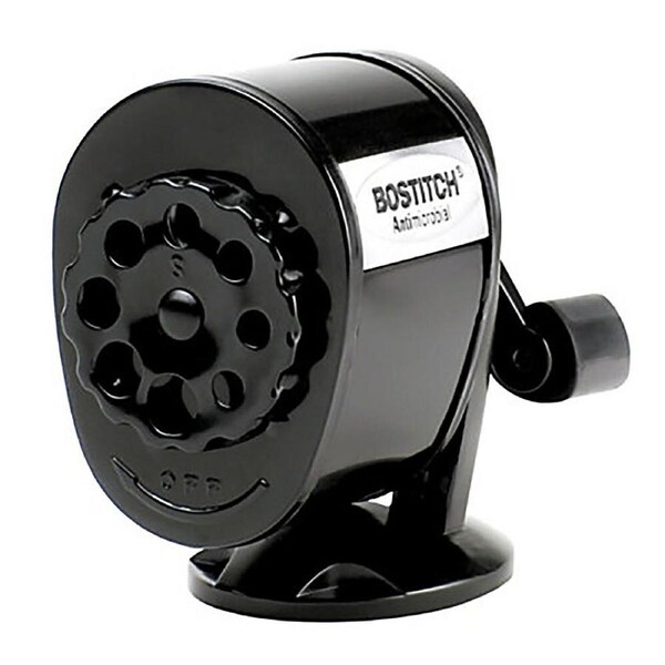 Bostitch Antimicrobial Manual Diecast Metal Office/School Pencil Sharpener Black