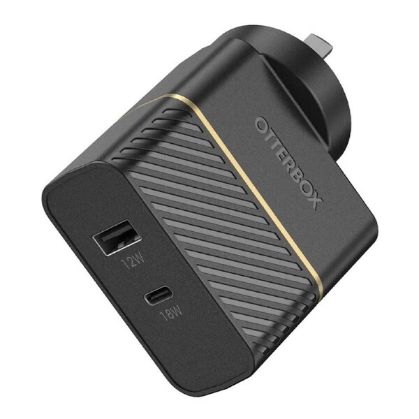 OtterBox Dual Port 30W Universal Wall Charger USB-C - USB-A Fast Charge/Charging