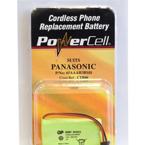 PowerCell CTB66 3.6V 650mAh NiMH Cordless Phone Replacement Battery f/Panasonic