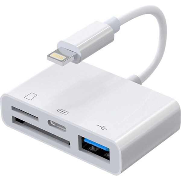 Sansai 8 Pin to OTG Adapter/Hub TF/SD/USB/8 Pin Input for iPad/iPhone WT