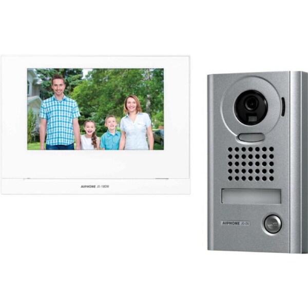 Aiphone 7" Wireless Metal Video Intercom Security System Kit w/JO1MDW/JODV & P/S