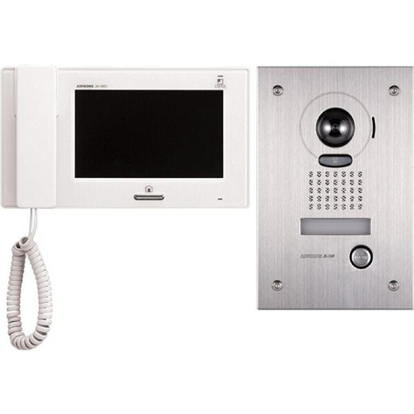 Aiphone 7" Video Security Camera Intercom Kit w/ JP4MED/JPDVF & 24V P/S White