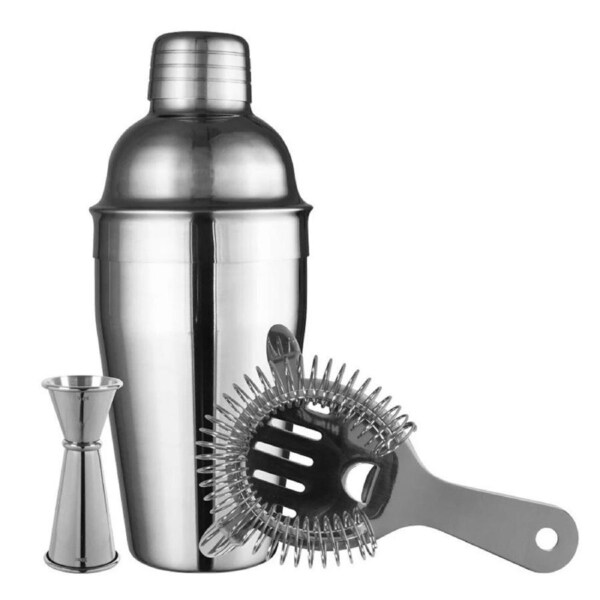 Avanti Stainless Steel Cocktail Set Kitchen Barware Shaker/Jigger Strainer SL