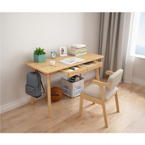 Coogee Study Desk Wooden Workstation with Drawer Functional and Sturdy Home Office Oak