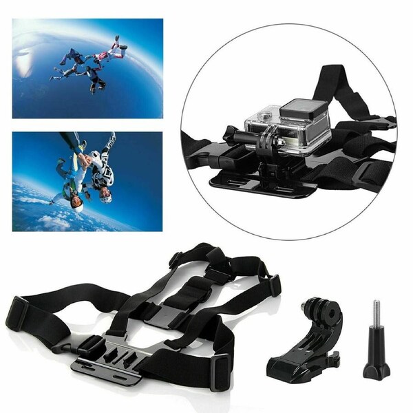 Ozoffer Head Helmet Strap Chest Harness Mount GoPro 9 8 7 6 5 Go Pro Accessorises Chesty