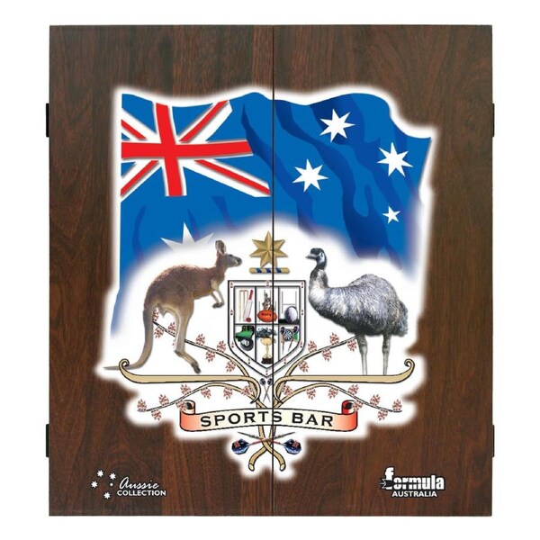 Sports Bar Australian Coat of Arms Dart Board Cabinet