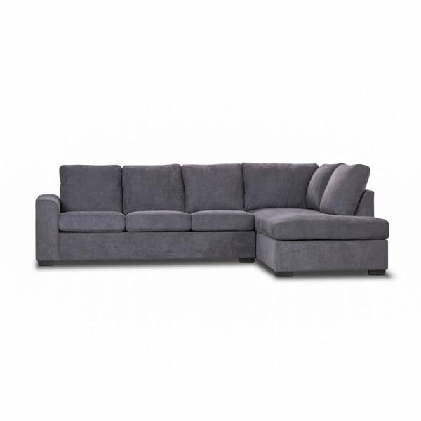 Christo 3 Seater Sofa Bed RHF Chaise Lounge Dark Grey