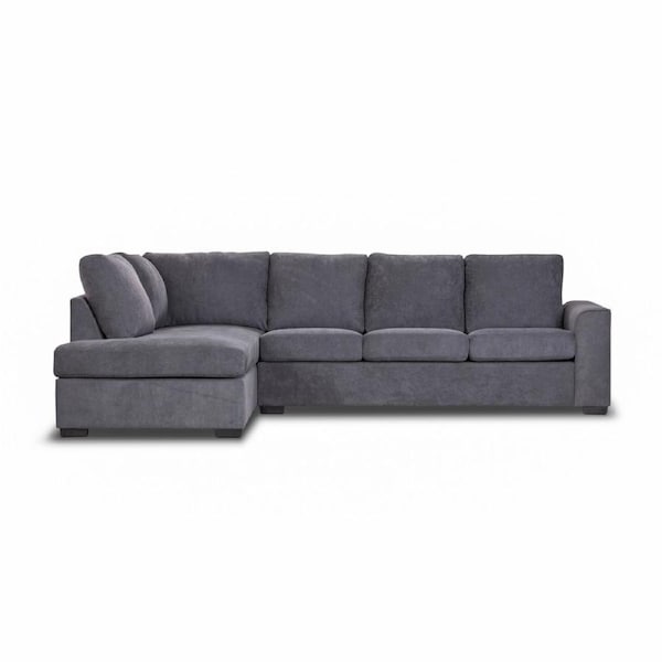 Christo 3 Seater Sofa Bed LHF Chaise Lounge Dark Grey