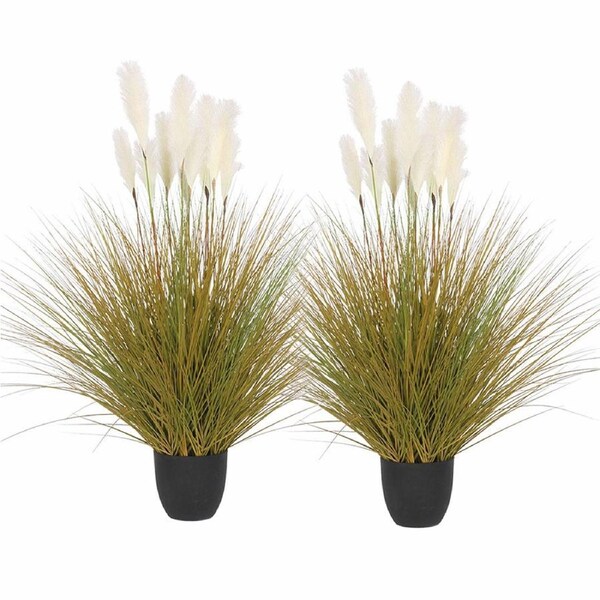 SOGA 2X 137cm Artificial Indoor Potted Reed Bulrush Grass Tree Fake Plant Simulation Decorative