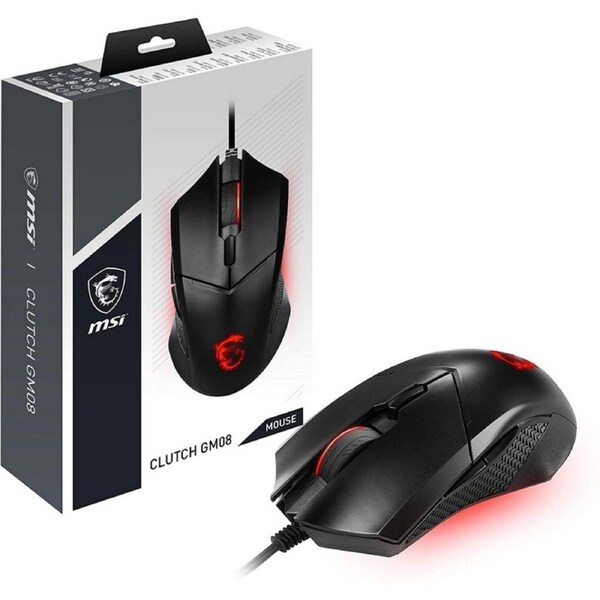 MSI Clutch GM08 Gaming Mouse 4200 DPI Optical Wired Gaming Mouse with Red LED