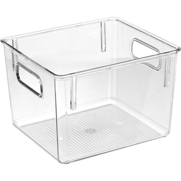5 x Medium Acrylic Storage Container 21x19cm Box Organiser Basket Bin Clear Tray