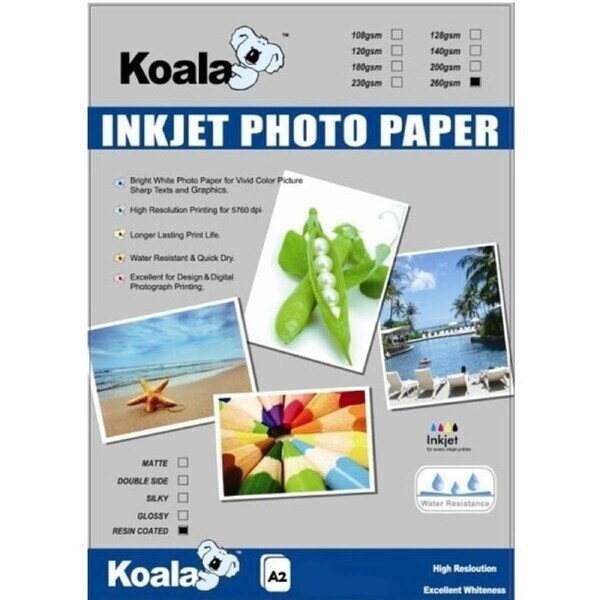 260gm A2 RC Glossy Photo (20 Sheets)