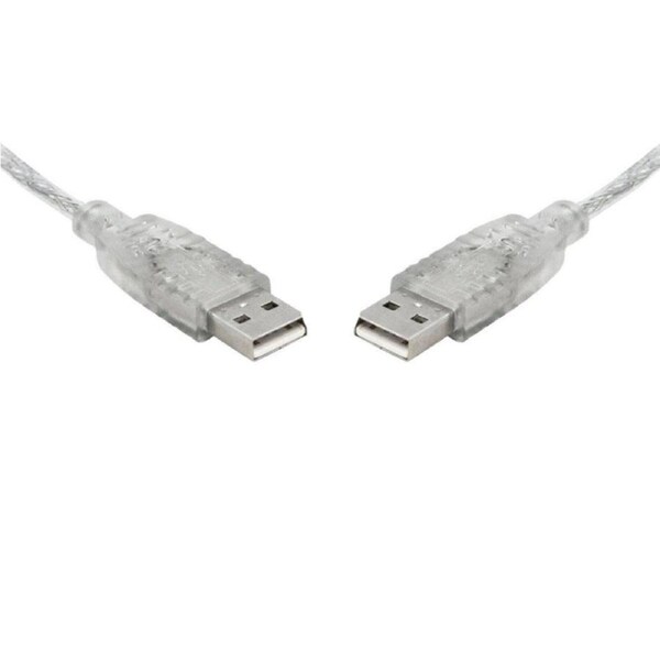 8WARE USB 2.0 Cable 2m A to A Male to Male Transparent