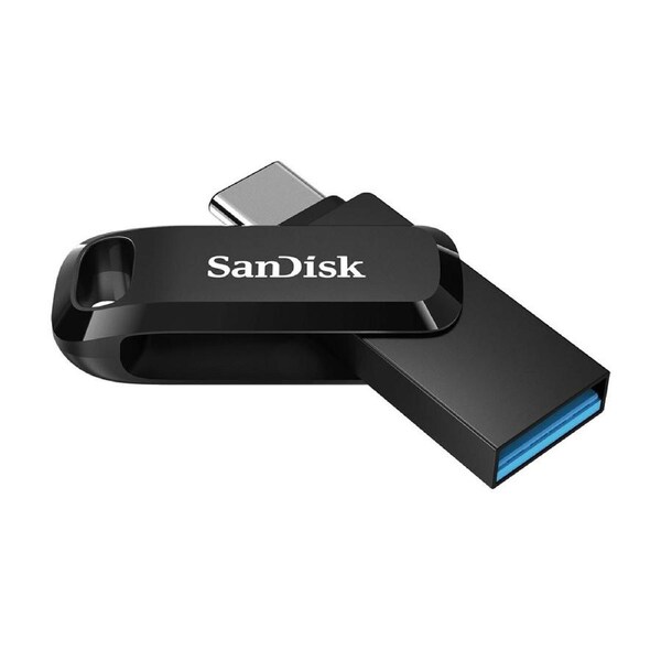 SANDISK 256GB Ultra Dual Drive Go 2-in-1 USB-C & USB-A Flash Drive Memory Stick 150MB/s USB3.1 Type-C Swivel for Android Smartphones Tablets Macs PCs