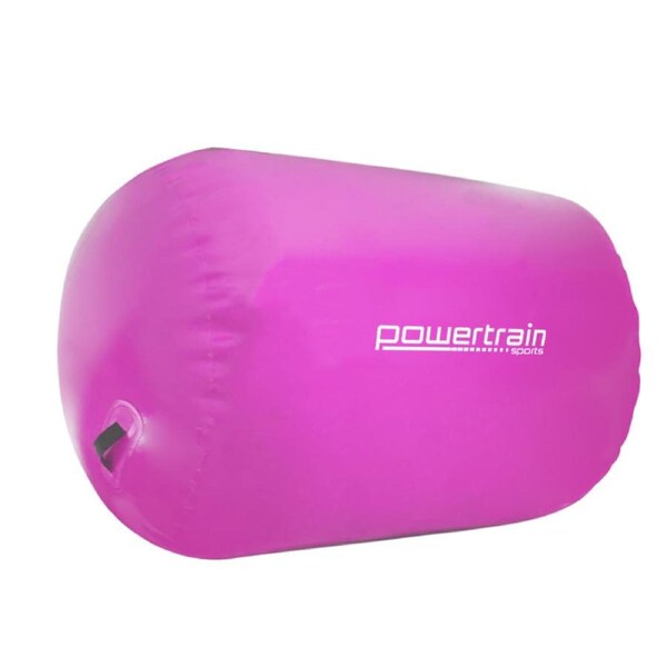 Powertrain Inflatable Air Exercise Roller Gymnastics Gym Barrel 120 x 75cm Pink