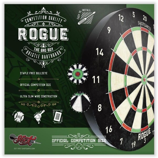 Shot Darts Rogue Bristle Self Healing Dartboard